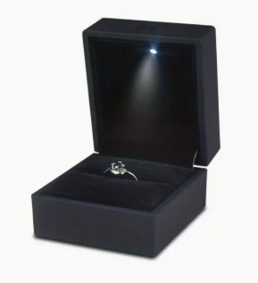 Led Illuminated ring box, Various colors.