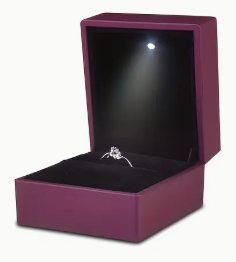 Led Illuminated ring box, Various colors.